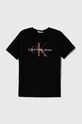 Calvin Klein Jeans t-shirt bawełniany dziecięcy nadruk czarny IU0IU00460.128.176.PPYH