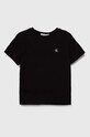 Calvin Klein Jeans t-shirt bawełniany dziecięcy bawełna czarny IU0IU00543.104.116.PPYH