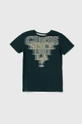 granatowy Guess t-shirt bawełniany dziecięcy Chłopięcy