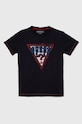 Guess t-shirt bawełniany dziecięcy nadruk granatowy L4RI18.K6XN1.PPYH