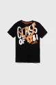 črna Otroška bombažna kratka majica Guess Fantovski