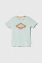 Guess t-shirt bawełniany dziecięcy nadruk turkusowy L4RI23.K8HM4.PPYH