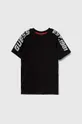 črna Otroška bombažna kratka majica Guess Fantovski