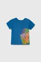 блакитний Дитяча бавовняна футболка Guess Для хлопчиків