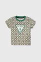 zielony Guess t-shirt bawełniany dziecięcy Chłopięcy