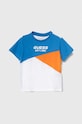 Guess t-shirt bawełniany dziecięcy nadruk niebieski N4RI04.K8HM4.PPYH
