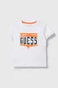 λευκό Βαμβακερό μπλουζάκι Guess Για αγόρια