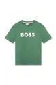 zielony BOSS t-shirt bawełniany dziecięcy Chłopięcy