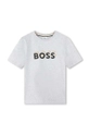 szary BOSS t-shirt bawełniany dziecięcy Chłopięcy