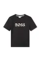 чорний Дитяча бавовняна футболка BOSS Для хлопчиків