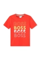 czerwony BOSS t-shirt bawełniany dziecięcy Chłopięcy