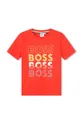 червоний Дитяча бавовняна футболка BOSS Для хлопчиків