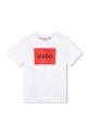 bianco HUGO t-shirt in cotone per bambini Ragazzi