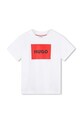HUGO t-shirt bawełniany dziecięcy nadruk biały G00006.162.174