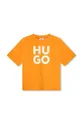 pomarańczowy HUGO t-shirt bawełniany dziecięcy Chłopięcy