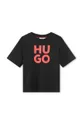 чорний Дитяча бавовняна футболка HUGO Для хлопчиків