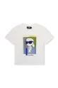biały Karl Lagerfeld t-shirt bawełniany dziecięcy Chłopięcy