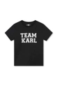 czarny Karl Lagerfeld t-shirt bawełniany dziecięcy Chłopięcy