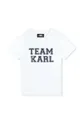 bela Otroška bombažna kratka majica Karl Lagerfeld Fantovski