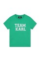 Karl Lagerfeld t-shirt bawełniany dziecięcy nadruk turkusowy Z30049.162.174