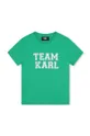 бирюзовый Детская хлопковая футболка Karl Lagerfeld Для мальчиков