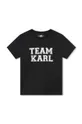 crna Dječja pamučna majica kratkih rukava Karl Lagerfeld Za dječake