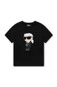 чорний Дитяча бавовняна футболка Karl Lagerfeld Для хлопчиків