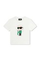 Karl Lagerfeld t-shirt bawełniany dziecięcy nadruk biały Z30052.102.108
