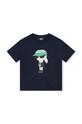 Karl Lagerfeld t-shirt bawełniany dziecięcy nadruk granatowy Z30052.162.174