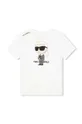 Karl Lagerfeld t-shirt in cotone per bambini bianco