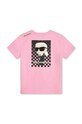 Karl Lagerfeld t-shirt bawełniany dziecięcy Z30054.162.174 różowy SS24
