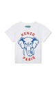 Kenzo Kids tricou de bumbac pentru copii print alb K60170.