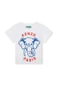 biela Detské bavlnené tričko Kenzo Kids Chlapčenský