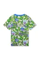 Kenzo Kids t-shirt bawełniany dziecięcy turkusowy