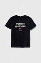 Tommy Hilfiger t-shirt bawełniany dziecięcy nadruk granatowy KB0KB08671.74.122.PPYH
