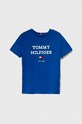 Tommy Hilfiger t-shirt bawełniany dziecięcy nadruk niebieski KB0KB08671.74.122.PPYH