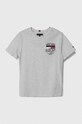 Tommy Hilfiger t-shirt bawełniany dziecięcy nadruk szary KB0KB08931.PPYH