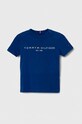 Tommy Hilfiger t-shirt bawełniany dziecięcy nadruk niebieski KS0KS00397.74.122.PPYH