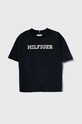 Tommy Hilfiger t-shirt bawełniany dziecięcy aplikacja granatowy KS0KS00538.116.122.PPYH