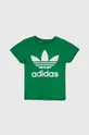зелений Дитяча бавовняна футболка adidas Originals TREFOIL Для хлопчиків