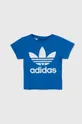 niebieski adidas Originals t-shirt bawełniany dziecięcy TREFOIL TEE Chłopięcy