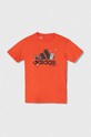 adidas tricou de bumbac pentru copii print portocaliu IM8332