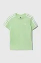 зелёный Детская хлопковая футболка adidas Для мальчиков