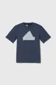 modra Otroška bombažna kratka majica adidas Fantovski