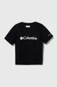 czarny Columbia t-shirt bawełniany dziecięcy Valley Creek Short Chłopięcy