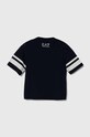EA7 Emporio Armani t-shirt bawełniany dziecięcy 3DBT58.BJ02Z granatowy SS24