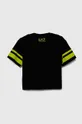 Detské bavlnené tričko EA7 Emporio Armani čierna