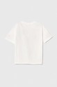 Sisley t-shirt bawełniany dziecięcy 3096X1045.G.Seasonal biały SS24