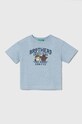 Detské bavlnené tričko United Colors of Benetton bavlna modrá 3GDXG10DF.P.Seasonal