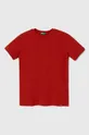 crvena Dječja pamučna majica kratkih rukava United Colors of Benetton Za dječake